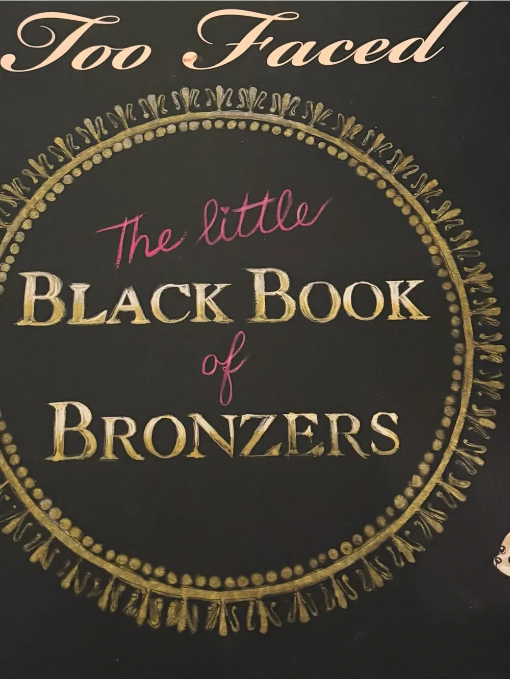 Too Faced Black & Gold Bronzer Palette with Pink Accents